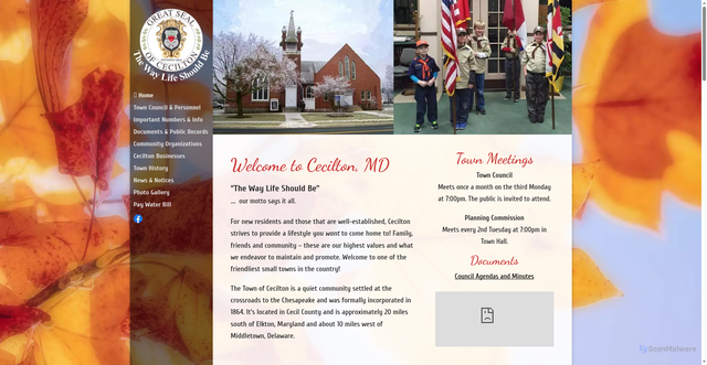 Security scan screenshot of https://www.ceciltonmd.gov/
