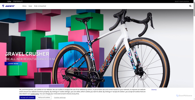 Security scan screenshot of https://www.giant-bicycles.com/global