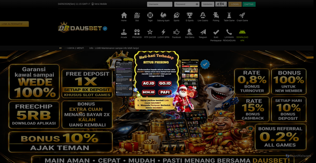 Security scan screenshot of http://dausbetkuberani.click/