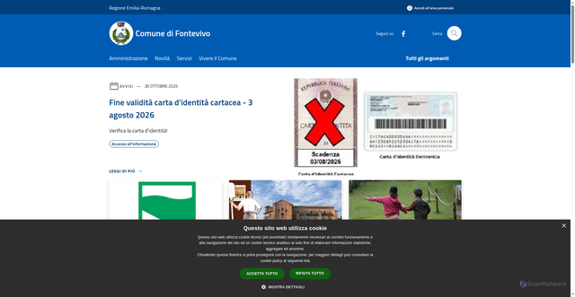 Security scan screenshot of https://www.comune.fontevivo.pr.it