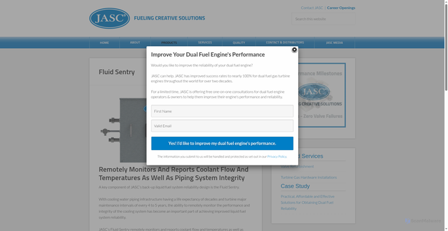Security scan screenshot of https://jasc-controls.com/fluid-sentry/