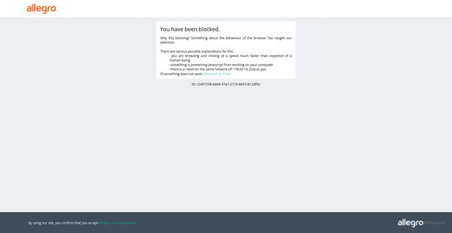Security scan screenshot of https://allegro.pl