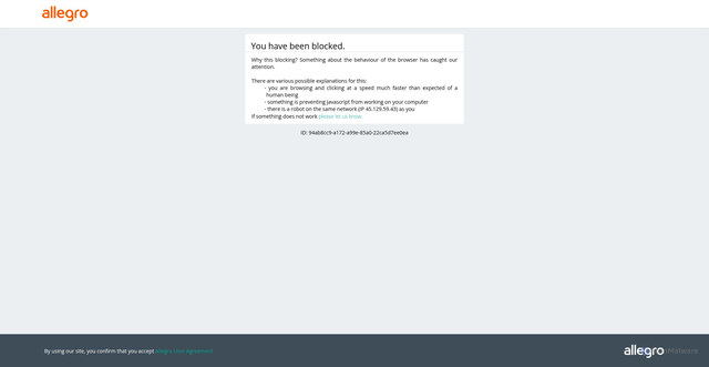 Security scan screenshot of https://allegro.pl