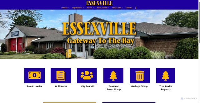 Security scan screenshot of https://essexville.org/