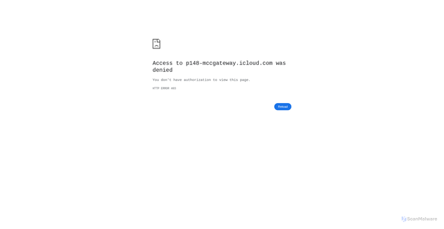 Security scan screenshot of https://p148-mccgateway.icloud.com