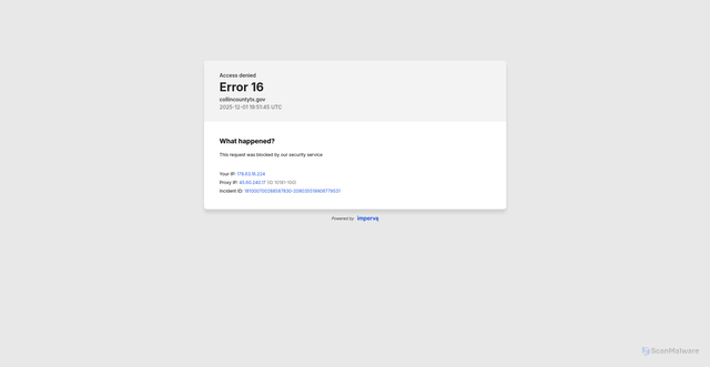 Security scan screenshot of https://collincountytx.gov/