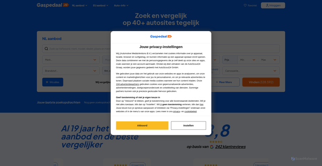 Security scan screenshot of https://gaspedaal.nl