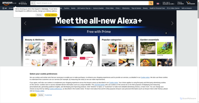 Security scan screenshot of https://amazon.co.uk