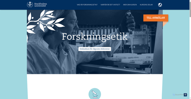 Security scan screenshot of https://forskningsetik.se