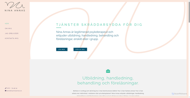 Security scan screenshot of https://ninaannas.se