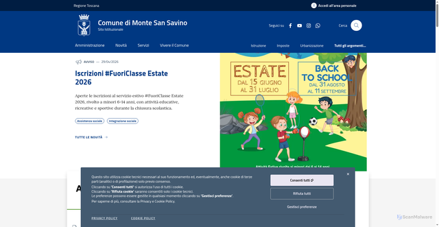 Security scan screenshot of https://www.citymonte.it