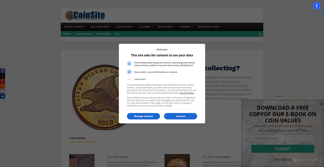 Security scan screenshot of https://coinsite.com/