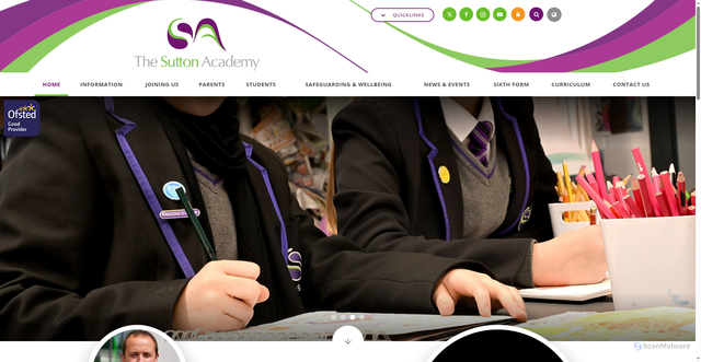 Security scan screenshot of https://www.thesuttonacademy.org.uk/