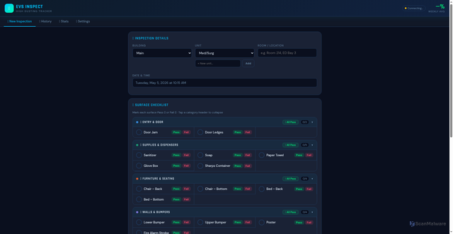 Security scan screenshot of https://evsinspect2.pages.dev/$%7Bp%7D