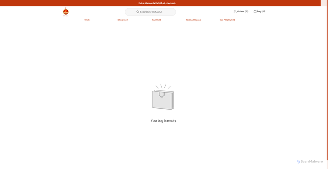 Security scan screenshot of https://shriaaum.store/bag
