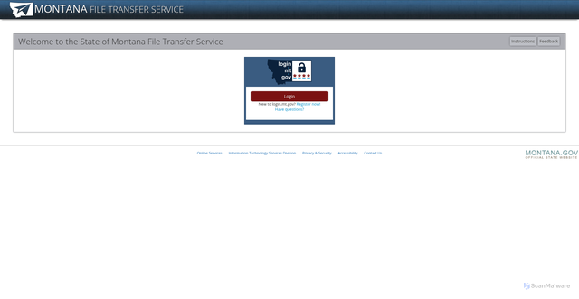 Security scan screenshot of https://transfer.mt.gov