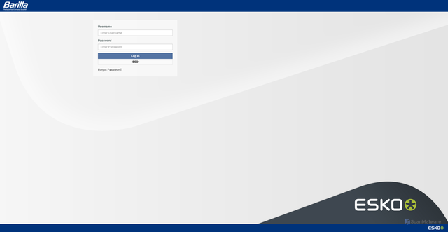 Security scan screenshot of https://barilla-artwork.esko-saas.com