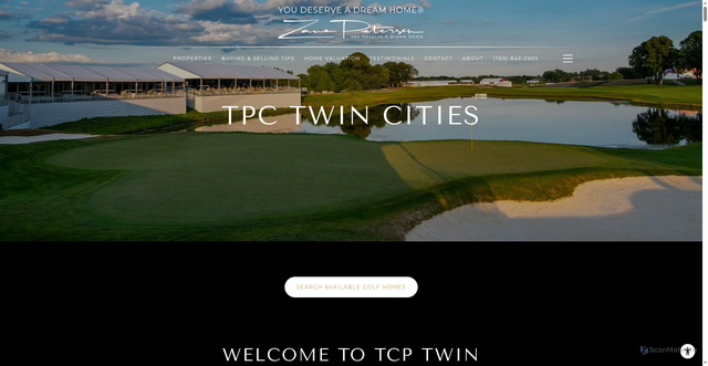 Security scan screenshot of https://zanepetersen.com/developments/tpc-twin-cities-blain