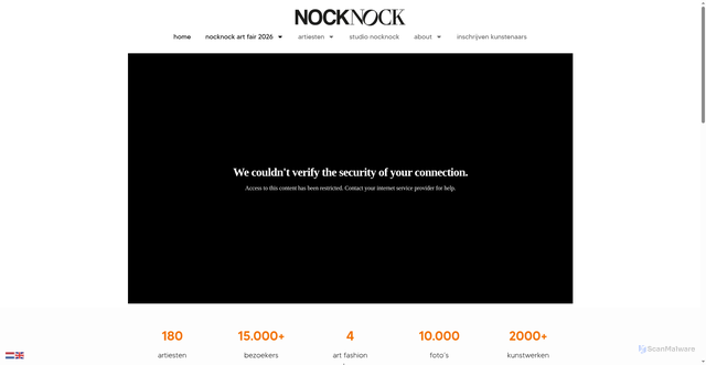 Security scan screenshot of https://nocknockart.com