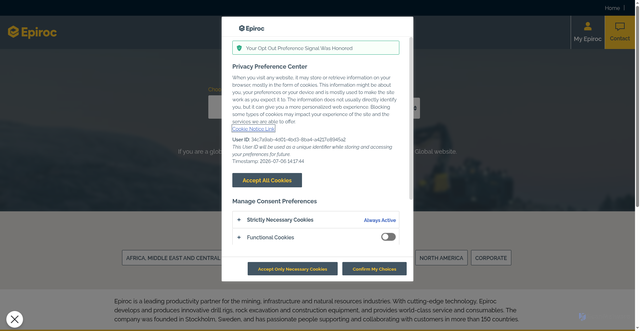 Security scan screenshot of https://pki.epiroc.com