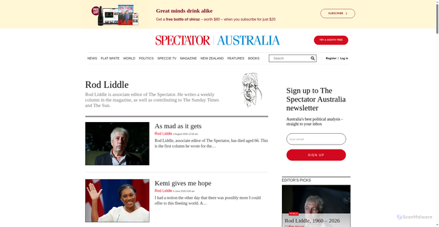 Security scan screenshot of https://www.spectator.com.au/author/rod-liddle/