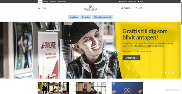 Security scan screenshot of https://www.miun.se/