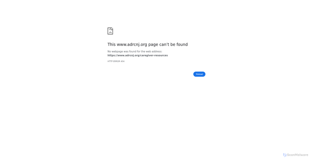 Security scan screenshot of https://www.adrcnj.org/caregiver-resources