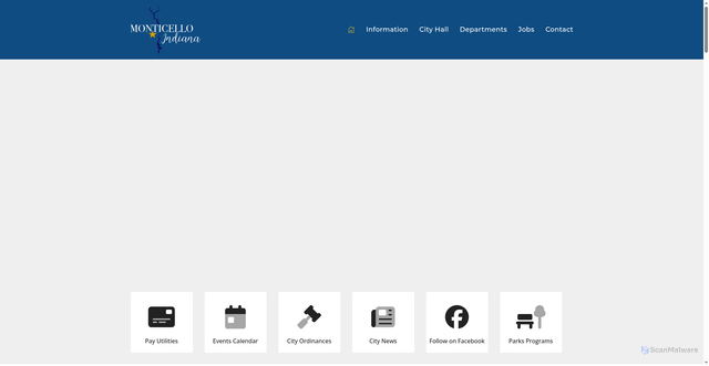 Security scan screenshot of https://monticelloin.gov/