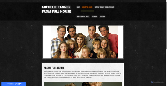 Security scan screenshot of https://michelletannerfullhouse.weebly.com/about-full-house.html