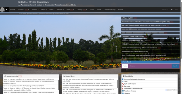 Security scan screenshot of https://iopb.res.in