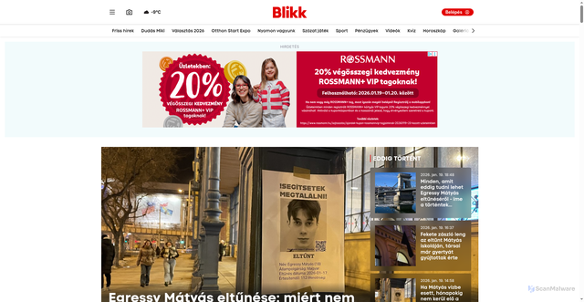 Security scan screenshot of https://blikk.hu