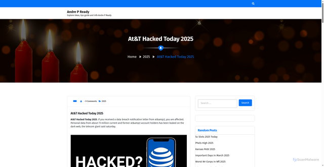 Security scan screenshot of https://andrepreadye.pages.dev/bgclj-att-hacked-today-2025-slrah/
