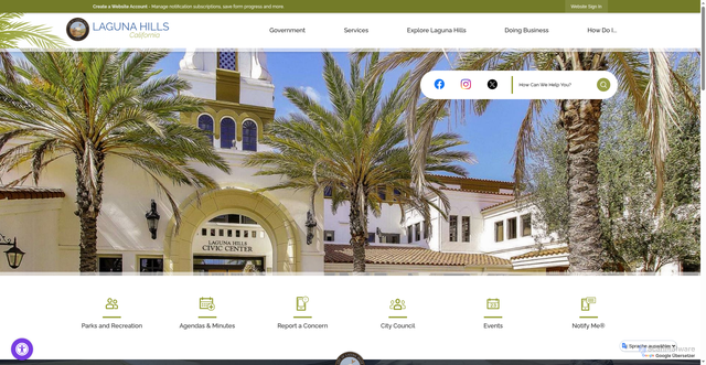 Security scan screenshot of https://lagunahillsca.gov/