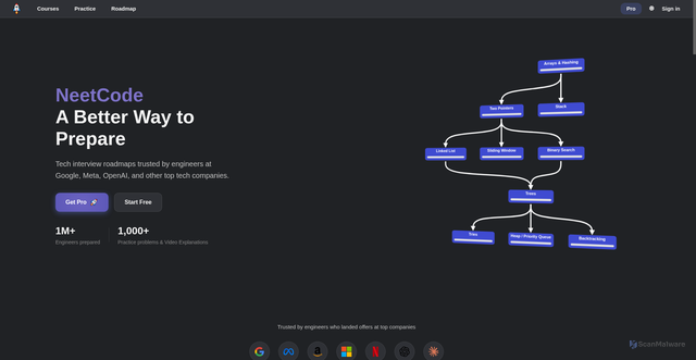 Security scan screenshot of https://neetcode.io
