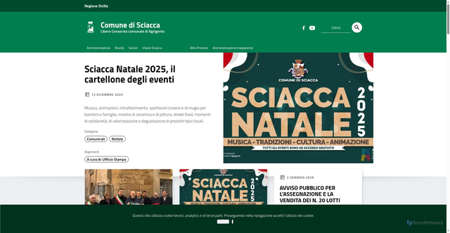 Security scan screenshot of https://www.comune.sciacca.ag.it/