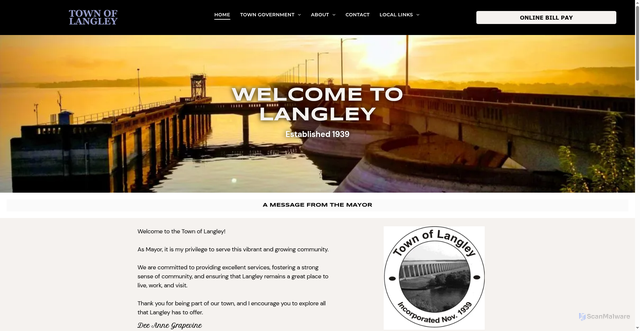 Security scan screenshot of https://www.langleyok.gov/