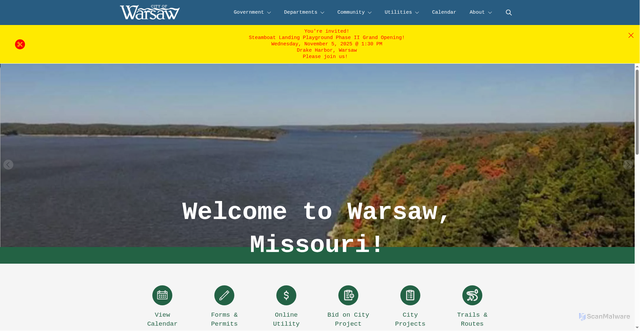 Security scan screenshot of https://warsawmo.gov/