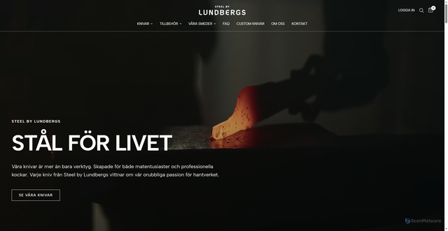 Security scan screenshot of https://steelbylundbergs.se