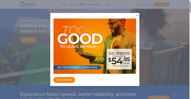 Security scan screenshot of https://conexonconnect.com