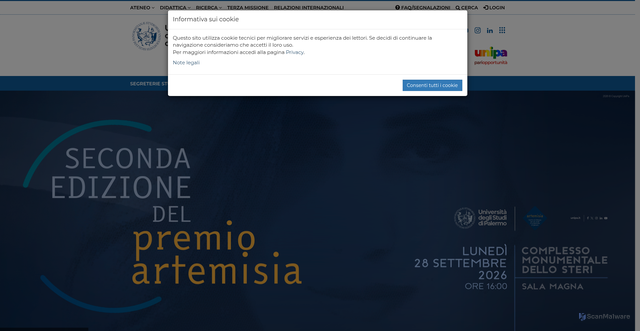 Security scan screenshot of https://unipa.it