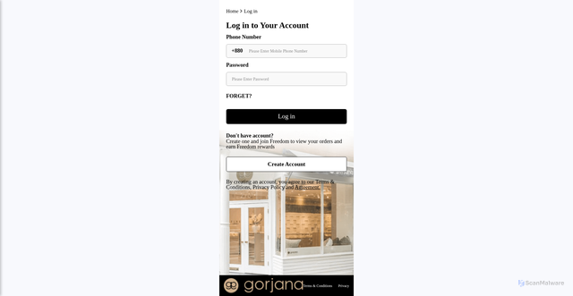 Security scan screenshot of https://gorjanagold.click/customer-service