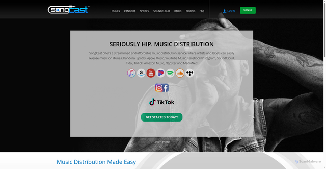 Security scan screenshot of https://songcastmusic.com