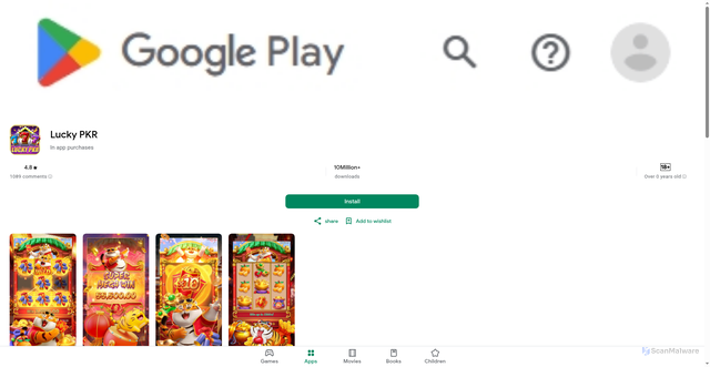 Security scan screenshot of https://luckypkrfb8g6.com/