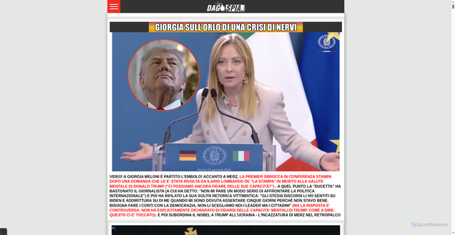 Security scan screenshot of https://m.dagospia.com