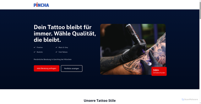 Security scan screenshot of https://tattoo.pincha.de/