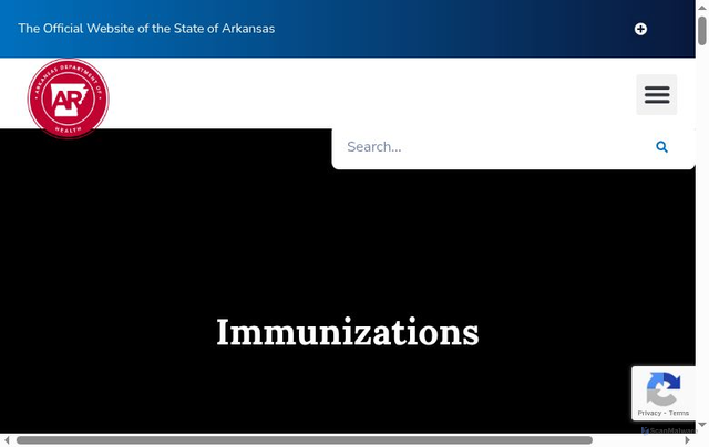 Security scan screenshot of https://healthy.arkansas.gov/programs-services/community-family-child-health/immunizations/