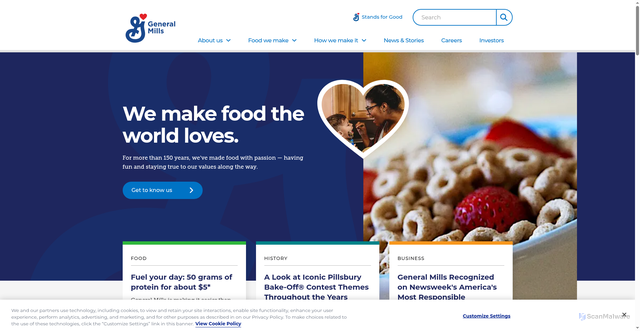 Security scan screenshot of https://generalmills.com