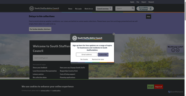 Security scan screenshot of https://www.sstaffs.gov.uk/