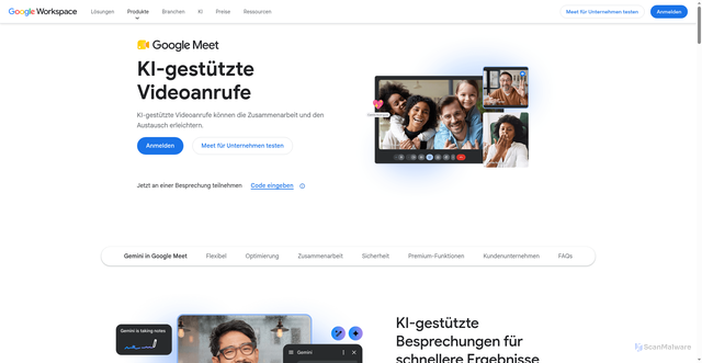 Security scan screenshot of https://meet.google.com/bsr-mzid-hsd