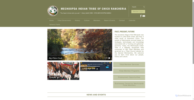 Security scan screenshot of https://www.mechoopda-nsn.gov/